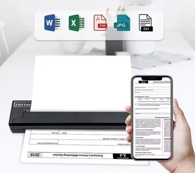 Printer termik portativ Zenwire TP-820, A4, 300 DPI, me Bluetooth, i zi