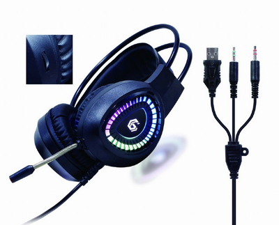 Gejминг сет Gembird Phantom GGS-UMGL4-01, тастатура, глушец и слушалки, RGB, црна боја