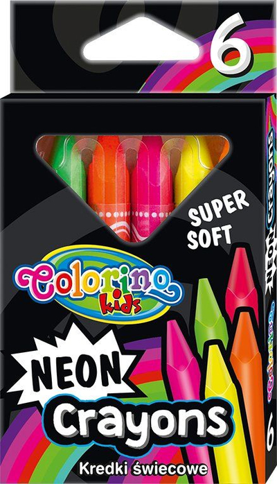 Lapsa dylli Colorino Kids Neon, trekëndore, ekstra të buta, set me 6 ngjyra