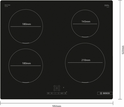 Plitë me induksion Bosch PUE611BB5E, 60cm, TouchControl, e zezë