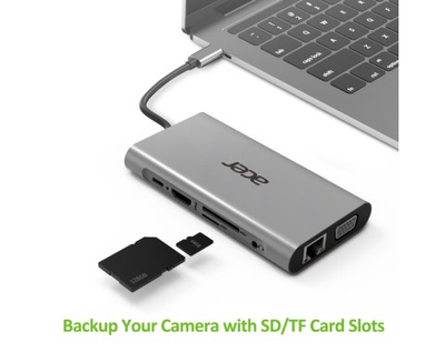 Докинг станица Acer HP.DSCAB.002, USB Type C, 4K, сребрена