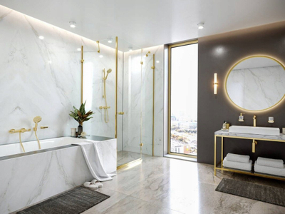 Mbajtëse sapuni Hansgrohe AddStoris, qeramike, me u monta në mur, ar me shkëlqim