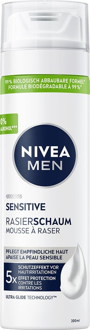 Shkumë rroje Nivea Men Sensitive, 200 ml, për lëkurë delikate