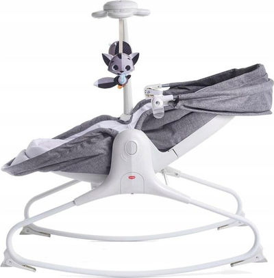 Lezhë bebe Tiny Love Cozy 3 në 1 Rocker Napper Bouncer, shtrirje 180°, me melodi qetësuese, gri