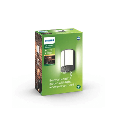 Aplik muror LED Philips Stock IR, 6W, me sensor lëvizje, ngjyrë antracit