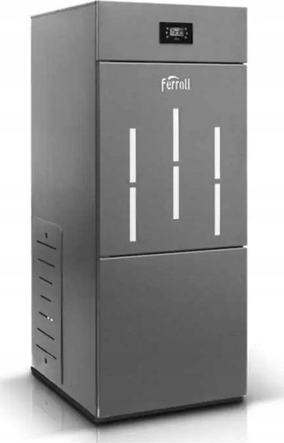 Kaldajë peleti Ferroli Biopellet Pro 24kW, rezervuar 105kg, gri