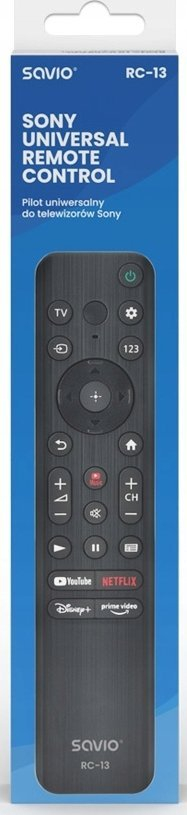 Telekomandë universale Savio RC-13 për Sony Smart TV, kompatibile, e zezë