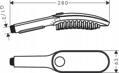Dush dore për qen Hansgrohe Furly, plastik, i rehatshëm në dorë, gri