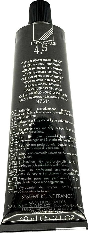 Bojë flokësh Keune Tinta Color 4.56, e përhershme, 60 ml, mahogany red medium brown