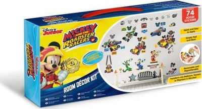 Сет ѕидни налепници Walltastic WT4561, Mickey and the Roadster Racers, 74 парчиња, повеќебојни