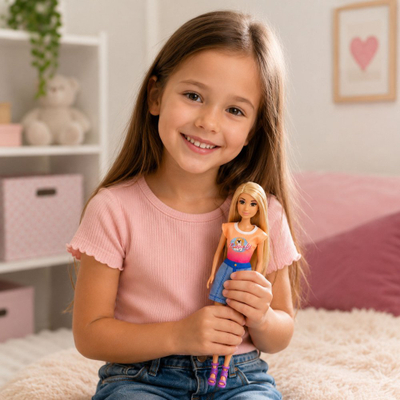 Kukull LeanToys Anlily me qen të madh, këlyshë dhe aksesorë, shumëngjyrëshe