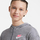 Bluzë me kapuç Nike Sportswear Jr DA1124 091, për goca, me zinxhir, gri