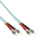 Kabllo optike InLine Fiber Optic Patchcord ST/ST, OM3 50/125µm, 1m, ngjyrë turkeze
