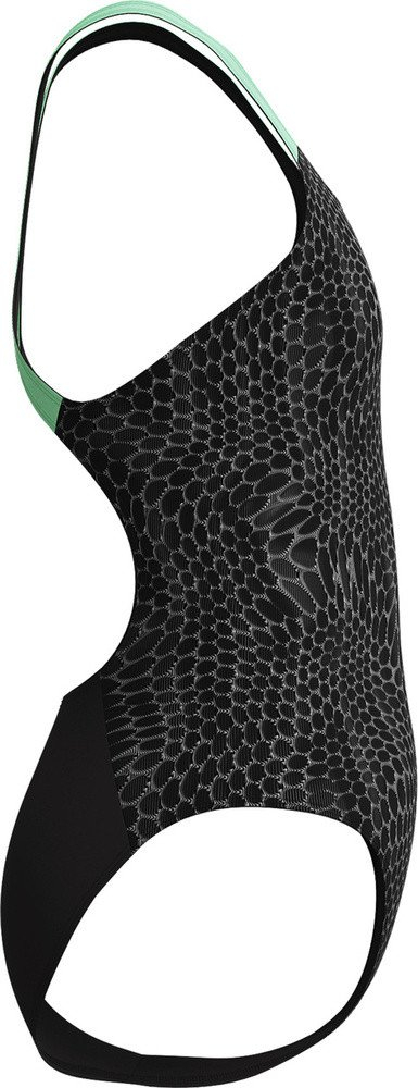 Kostum noti Speedo Girls Allover Powerback, për goca, i zi me jeshile