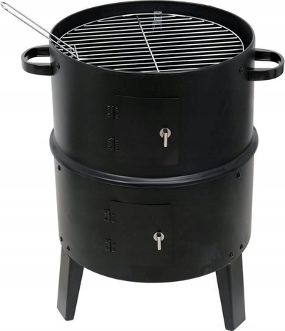 Tymosës grill me qymyr Lund, 37cm, termometër, i zi
