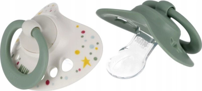 Qetsus për bebe NUK Signature, silikon pa BPA, 0-6 mujsh, set 2 copë, jeshile
