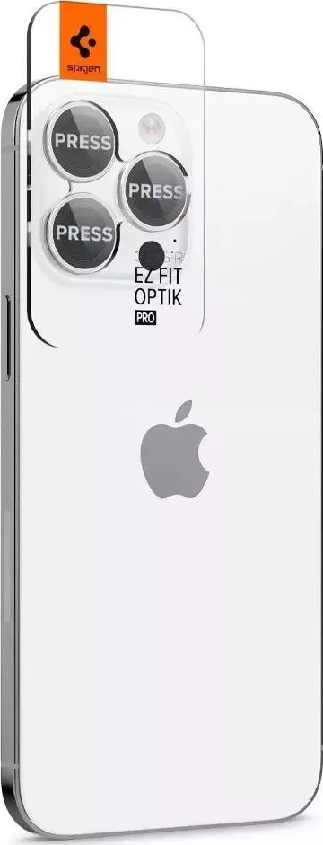 Mbrojtës për lentet e kameras Spigen GLAS.tR EZ Fit Optik Pro, për iPhone 14 Pro Max dhe 14 Pro, xham i kalit, set me 2 copë, argjendtë