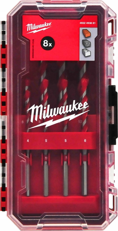 Set shirboresh për beton Milwaukee Premium, 8 copë, 4 12 mm, me kuti PACKOUT