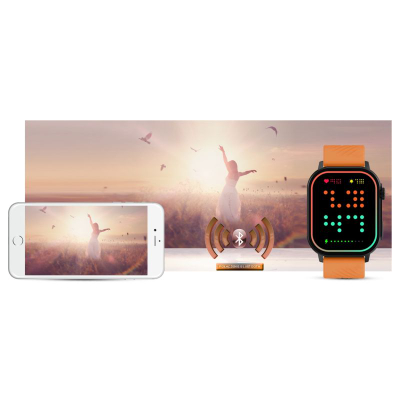 Ora inteligjente Gravity GT15-2, ekran 2.04", Bluetooth për thirrje, portokalli me të zezë