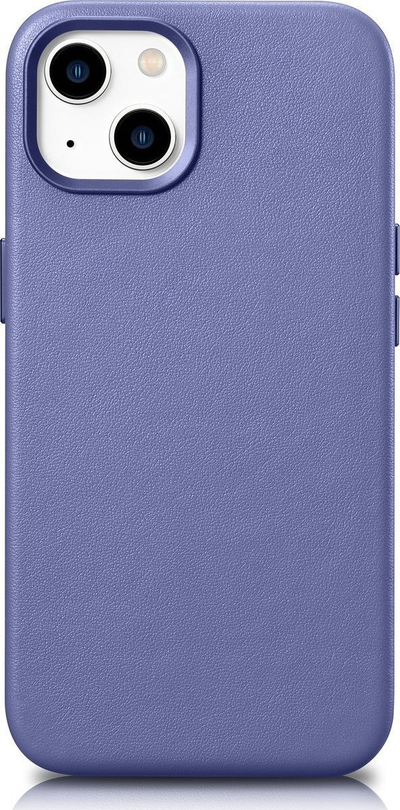 Maskë mbrojtëse lëkure iCarer Case Leather për iPhone 14, lëkurë natyrale, MagSafe, lejla e çelët