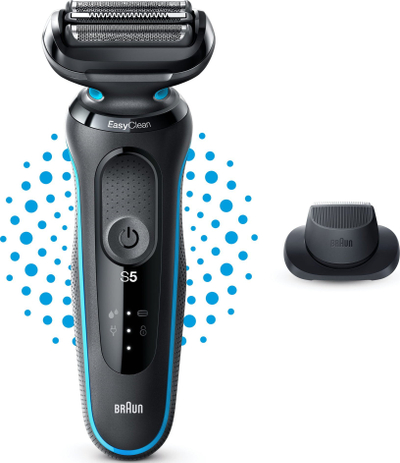 Brisk elektrik Braun Series 5 51-M1200S, 3 tehe që lëvizin, i papërshkueshëm nga uji, i zi