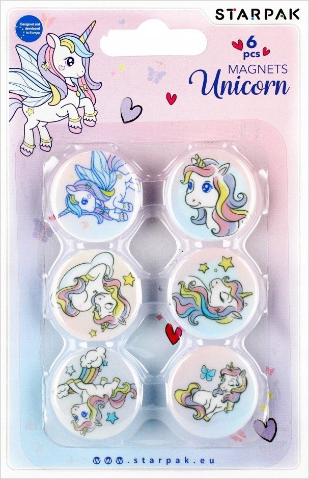 Set magnetësh STARPAK Color Magnet Unicorn, 6 copë, shumëngjyrësh