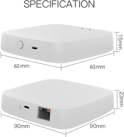 Gateway i mençur Moes ZigBee, lidhje LAN RJ45, Tuya SmartLife, i bardhë