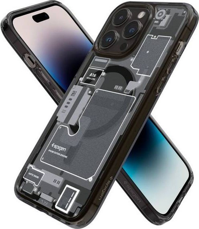 Mbrojtëse telefoni Spigen Ultra Hybrid MagFit për iPhone 14 Pro, MagSafe, dizajn Zero One, transparente