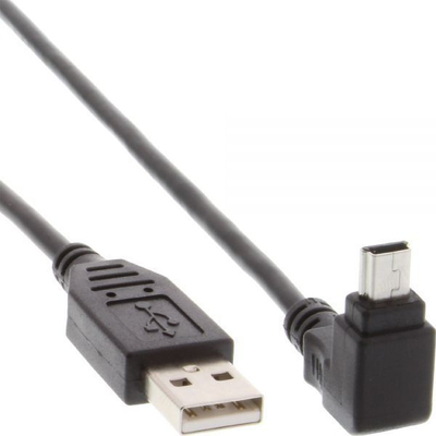 Kabllo InLine miniUSB (me kënd) 1.5m (34115), e zezë