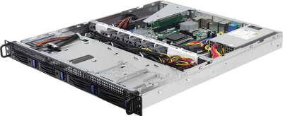 Сервер рак 1U4LW B650 2L2T, AMD Рајзен 7000 AM5, 4 x 3.5 инчи САТА, црн