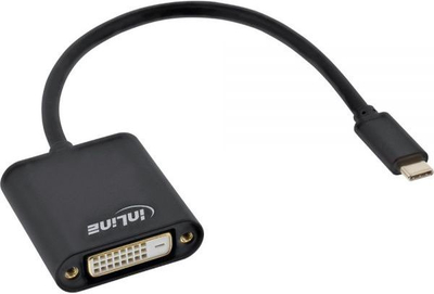 Видео адаптер InLine 64103B, USB C во DVI, Full HD 1080p, црн