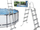 Shkallë pishine Bestway Safe Ladder 58331, për pishina deri 122cm, metal, gri