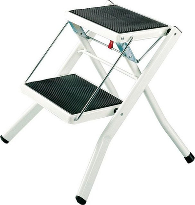 Shkallë palosëse Dedra Stool Artumini, 2 hapa, metal, e bardhë