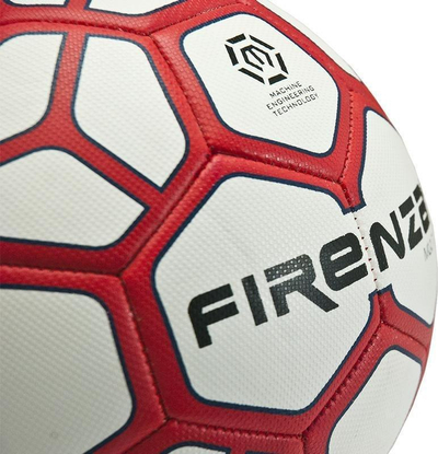 Top futbolli FireNza Firenza Multi, nr. 5, PVC Soft Feel, i bardhë me të kuqe
