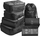 Set organizuesh udhetimi, 8 pjese, poliester Oxford, i zi