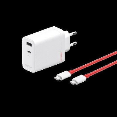 Karikues OnePlus SUPERVOOC 120W, GaN, me 2 porta USB Type C dhe Type A, i bardhë