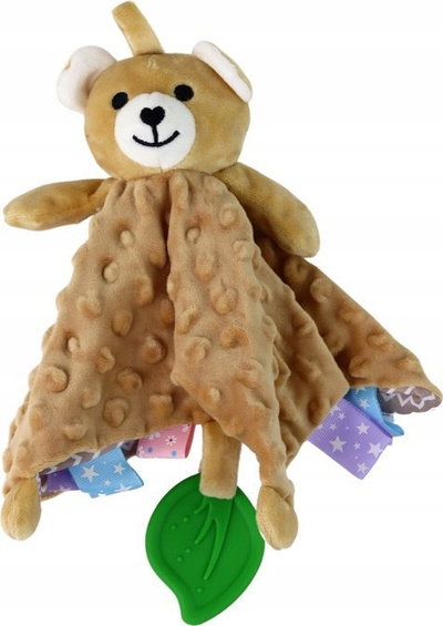 Kukull-komblinë Teddy Plush, me dhëmbëzues, me zhurmues, bezhë