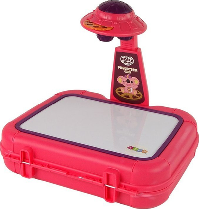 Set vizatimi me projektor Kcmk Toys, me valixhe, për kalamaj 3+, i kuq