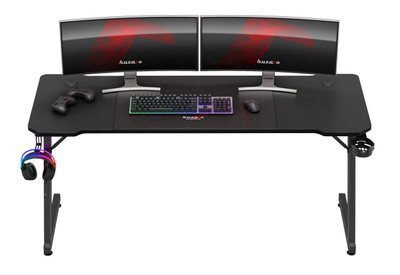Tavolinë gaming Huzaro Hero 4.8, drejtkëndëshe, me mbajtëse gotash, e zezë