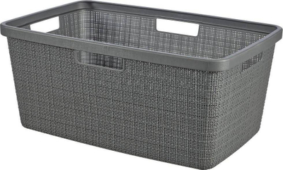 Shportë rrobash Curver Jute, 46L, plastike, gri e errët