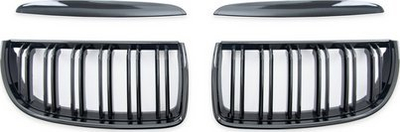 Set grila radiator BMW 3 Series E90 E91, Double Bridge, 2005-2008, gloss black, i zi