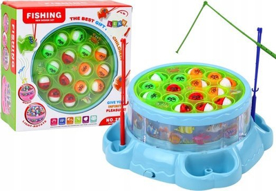 Loja peshkim me drita dhe tinguj Game Fishing Rods, me muzikë, blu