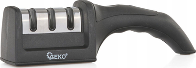 Mprehës thikash üçfazësh Three-Stage Kitchen Knife Sharpener, për thika dhe gërshërë, dorëz ergonomike, i zi