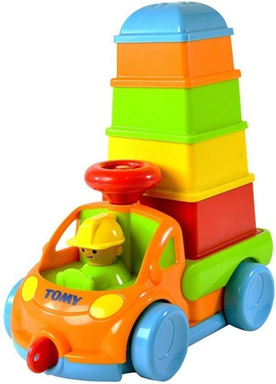 Lodër makinë Tomy Pyramid Car me timon E72467, plastike, shumëngjyrëshe