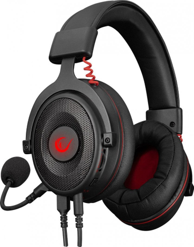 Kufje gaming Rampage 7.1, USB C 3.5mm, me mikrofon, të zeza