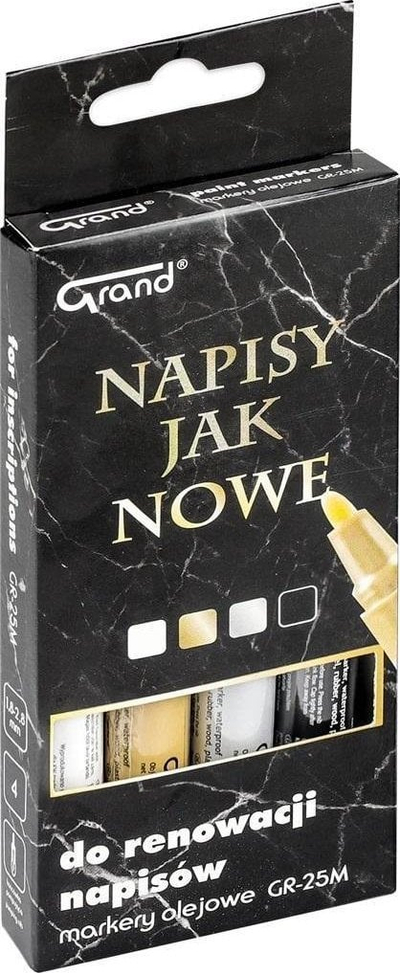 Marker vaji për gurë varresh Grand GR-25M, set me 4 copë, i zi