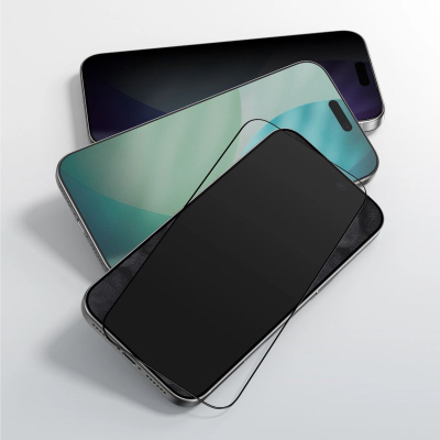 Xham mbrojtës Amazingthing Radix Privacy për iPhone 17, xham i temperum, me efekt privatësie, i zi