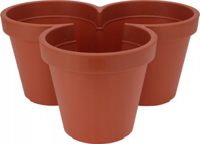 Vazo lulesh Home&amp;Styling, 3 ndarje, plastikë Ø 44 cm, terrakote
