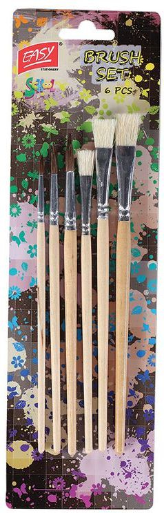 Сет четки за сликање Easy Stationery, 6 парчиња, за деца