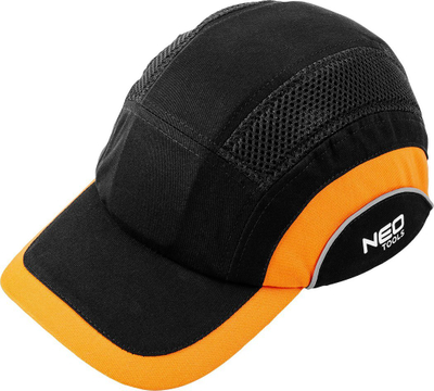 Kapelë pune NEO TOOLS Neo Cap 97-592, me strehë të forcuar, me vrima ajrosje, e zezë portokalli
